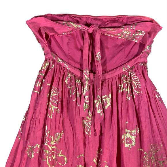 Free People Baja Babe Hot Pink Midi Dress - S - Picture 7 of 7